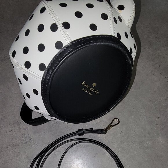 Kate Spade - Polka Dot Tea Pot Kettle Bag, Black & White - Picture 8 of 8